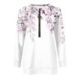 thumbnail image 4 of Blmnix Pink Summer Tops for Women Long Sleeve Floral Dressy High Neck Loose Blouse Casual Blouses, 4 of 5