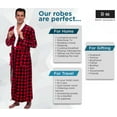 thumbnail image 5 of Ross Michaels Mens Robe Big & Tall - Long Buffalo Plaid Plush Sherpa Lined Fleece Bathrobe with Shawl Collar (Red, Large -X-Large), 5 of 6