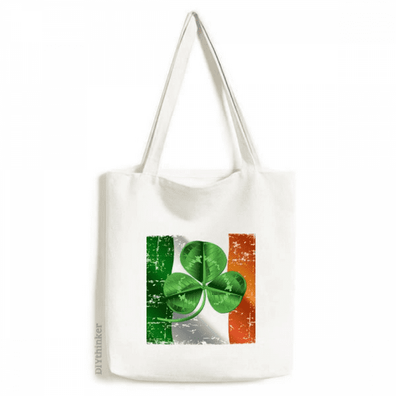 Ireland Clover National Flag Green Tote Canvas Bag Shopping Satchel Casual Handbag