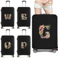 thumbnail image 2 of Luggage Covers Protective Cover Travel Luggage Scratch Proof Dust Cover Reusable Dust Cover Washable Floral Letter Print Pattern black L, 2 of 6