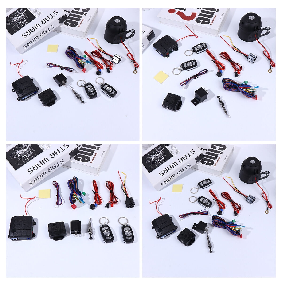 Universal 12V Auto Car Alarm Keyless Entry System with Remote Control Siren Sensor
