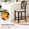 thumbnail image 6 of Costway Rubber Wooden Bar Stools Set of 4 with Footrest Comfortable Linen Cushion, 6 of 9