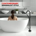 thumbnail image 4 of sumerain Matte Black Freestanding Bathtub Faucet, Floor Mount Tub Faucet with Hand Shower Brass Single Handle Tub Filler with Swivel Spout, 4 of 16