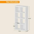 thumbnail image 5 of Bookshelf with Storage Bins, 8-Cube Storage Organizer with Back Panels, Modern Wood Open Bookcase, Multifunctional Display Shelf for Living Room, Bedroom, Home Office, White, 5 of 8