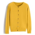 thumbnail image 4 of LINGLANG Women's Classic Button Down Cardigan Sweater Crewneck Long Sleeve Knit Outerwear Soft Casual Solid Color Lightweight Layering Coat for Fall, 4 of 4