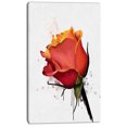 thumbnail image 2 of Croquis Aquarelle Rose Rouge Isolée - Impression sur Toile Florale, 2 of 3