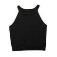thumbnail image 1 of HBFAGFB Débardeurs pour Femmes Mode Col Rond Ajusté Sans Manches T-Shirt Gilet Polyvalent Noir Taille m, 1 of 5