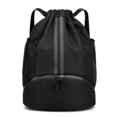 thumbnail image 1 of Nylon Waterproof Sports Backpack with Adjustable Straps, Drawstring Main Pocket, Back & Inner Small Pockets, Side Mesh Pockets, Double-Zipper Bottom Compartment, 47x35x15cm, 200g - Ideal for, 1 of 5