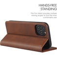thumbnail image 4 of Compatible with iPhone 12 Pro Case,iPhone 12 Wallet Case,Premium PU Leather Flip Folio Case with Card Slot,Stand Holder and Magnetic Closure TPU Shockproof Case for iPhone 12 6.1,Brown, 4 of 16