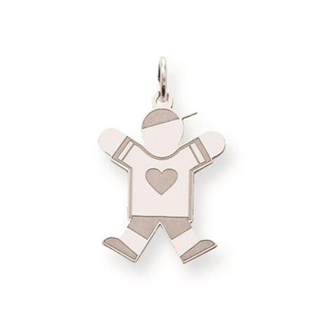 Back Engraved Polished Kid Solid Charm Pendant Sterling Silver