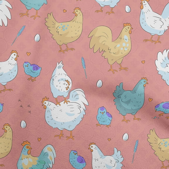 oneOone Cotton Silk Dark Peach Orange Fabric Hen Sewing Craft Projects Fabric Prints By Yard 42 Inch Wide-P5