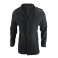 thumbnail image 3 of Trench Coat Men Double Collar Long Jacket Casual Slim Fit Overcoat Outerwear Clothes, Black, Size XXL, 3 of 4
