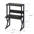 thumbnail image 2 of Desktop Printer Stand with 3 Tier Wood Storage Shelves,Under Desk Printer Table,Multi-Purpose Home Office Desk Organizer for Fax Machine, Scanner (Black), 2 of 8