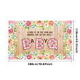 thumbnail image 3 of Floral Design Baby Shower Banner Polyester BBQ Event Decor for Baby Shower Gender Reveal BBQ Party, 3 of 7