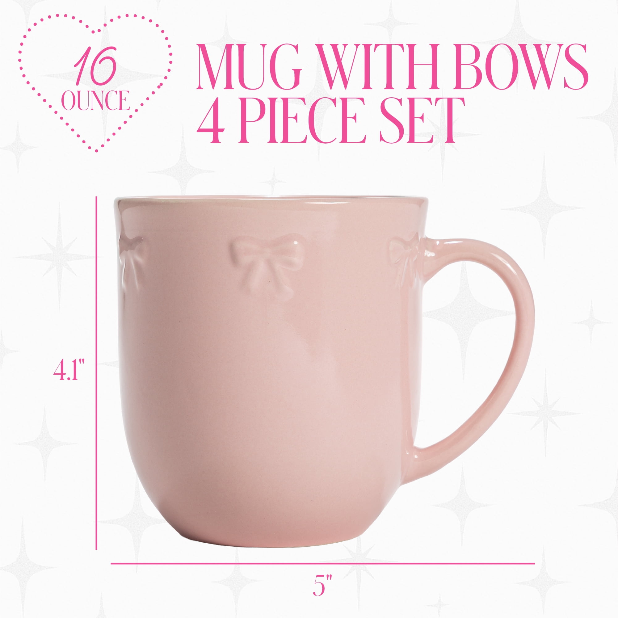 Paris Hilton 4pk 16oz London Mug Pink