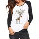 thumbnail image 4 of Amazon Wish - Camiseta de manga larga con estampado de ciervos navideños y bloques de color para mujer, cuello redondo, estilo europeo y americano, 4 of 4