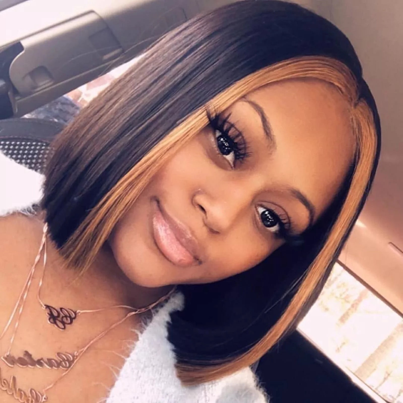 9A Grade Brazilian Straight Bob Wig with Highlight tl27 13×4 Short Human Hair