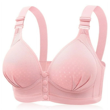 Ploknplq Bras for Women No Underwire front Closure Bras for Women balconette Bras for Women front Closure Bra wireless Bras Bralettes Soft V Neck Padded Everyday Bra bras for Women Hot Pink S Red S