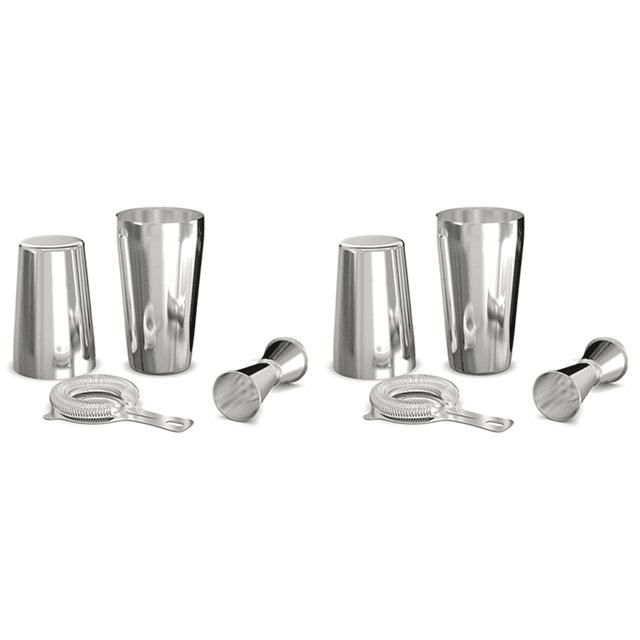Cocktail Shaker Set: Professional Boston Shaker, Cocktail Strainer and Jigger Set. 8 Piece Premium Stainless Steel