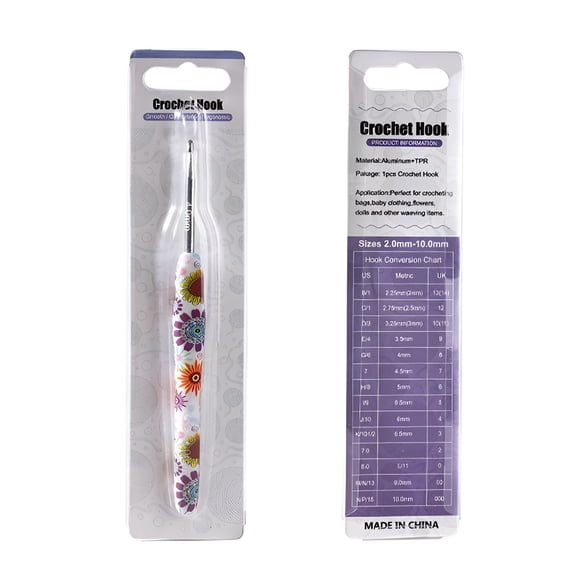 BESTSKY Crochet Hook, Ergonomic Handle for Arthritic Hands, Soft Rubber Grip Extra Long Knitting Needles for Beginners and Knitting Crocheting Yarn