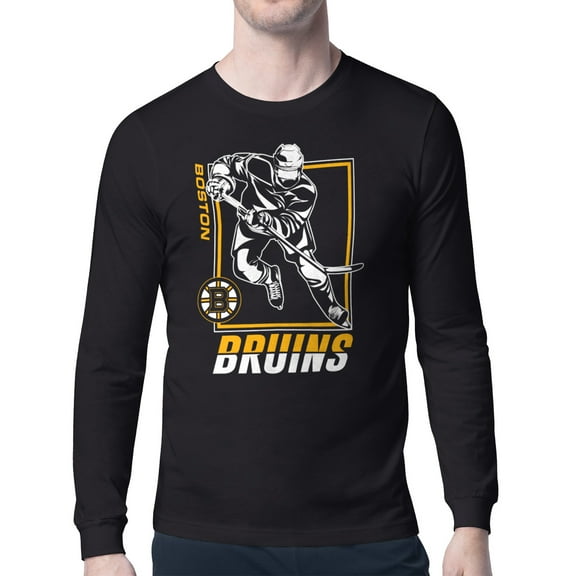 Men's Starter Black Boston Bruins Player Grid Long Sleeve T-Shirt