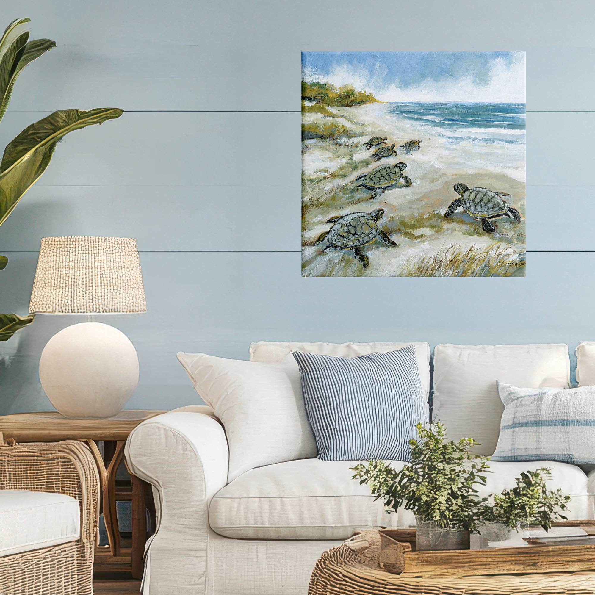 Stupell Industries Baby Sea Turtles on Beach Canvas Wall Art, design by Susan Winget