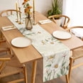 thumbnail image 3 of White Floral Table Runner - 72 Inch Long, Kitchen Dining Table Runner Dresser Scarves, Spring Country Vintage Flower Leaf Plant Farmhouse Decor for Coffee Tables Wedding Party Banquet, 3 of 8