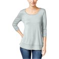 thumbnail image 2 of Blusa de gasa con textura Style & Co Mujer Verde Grande Pull-over, 2 of 2