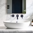 thumbnail image 2 of Double Handle Wall Mounted Bathroom Faucet with Rough-in Valve Included in Solid Brass Oil Rubbed Bronze, 2 of 9