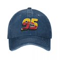 thumbnail image 1 of Lightning McQueen Go 95 Men Women Baseball Cap Cars Distressed Denim Washed Caps Hat Vintage Unstructured Soft Snapback Hat, 1 of 7