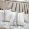 thumbnail image 4 of Modern Gray Striped Outdoor Pillow Covers Set of 2 Simple White Background Waterproof Throw Pillow Case Decorative Square Cushion Cover for Patio Couch Garden Balcony, 16"x16", 4 of 9