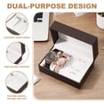 thumbnail image 3 of Estuche de viaje para relojes y organizador de joyas, caja de cuero PU portátil para 2 relojes, 1 collar, 1 anillo y 2 aretes, marrón oscuro, 3 of 7