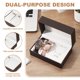 thumbnail image 3 of Estuche de viaje para relojes y organizador de joyas, caja de cuero PU portátil para 2 relojes, 1 collar, 1 anillo y 2 aretes, marrón oscuro, 3 of 7