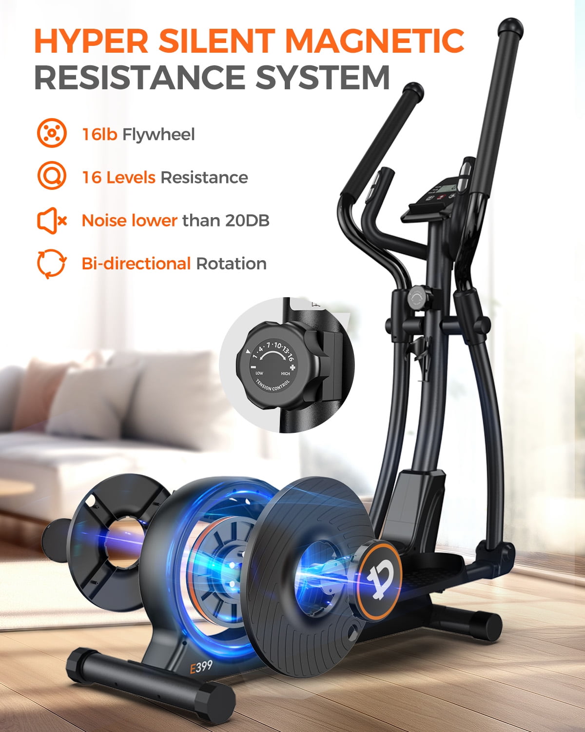 Elliptical Machine for Home Use Elliptical Exercise Machine Silent Magnetic Elliptical Training Machines LCD Monitor