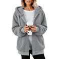 thumbnail image 4 of Women's Winter Fleece Jacket Zip Up Hooded Sherpa Fuzzy Coat Solid with Pockets Warm Fluffy Outerwear, 4 of 6