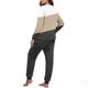 thumbnail image 5 of Conjunto de pijama informal de invierno para mujer, de doble cara, con cuello redondo estampado, manga larga, top anudado a mano, pantalones con cordón ajustable, ropa de casa, blusa de poliéster., 5 of 7