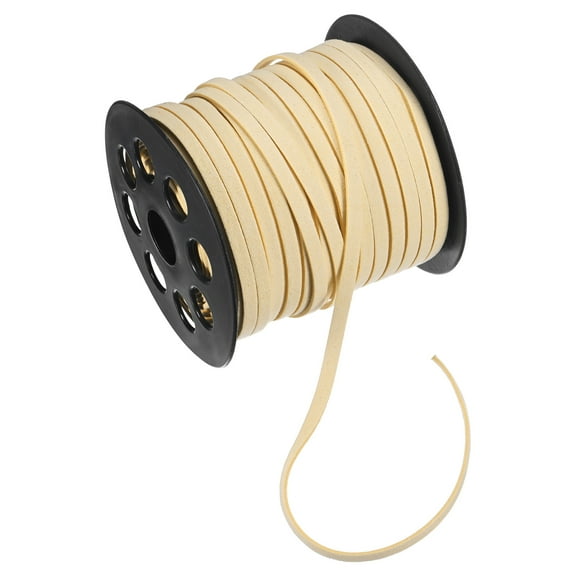 Uxcell Faux Suede Leather Cord, 50 Yards 5mm Lace for Jewelry Making and Crafts [Cream White]