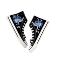 thumbnail image 1 of Zapatos de lona negros de nicho de diseño alto para estudiantes con bonitos dibujos populares, zapatos de lona para parejas para hombres y mujeres, 1 of 4