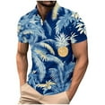 thumbnail image 2 of Zylanna Men's Hawaiian Shirts, Quickly Dry Short Sleeve Turndown Collar Casual Summer Beach Button Down Shirts Sky Blue Size 2XL, 2 of 5