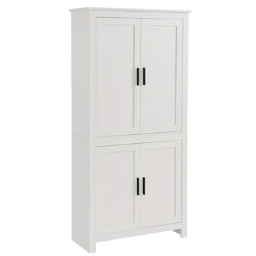 Homcom Modern Kitchen Pantry Freestanding Cabinet Cupboard With Doors And Shelves Adjustable Shelving Com Homcom Modern Kitchen Pantry, Homefort Kitchen Pantry Cabinet Storage With 6 Adjustable Shelves