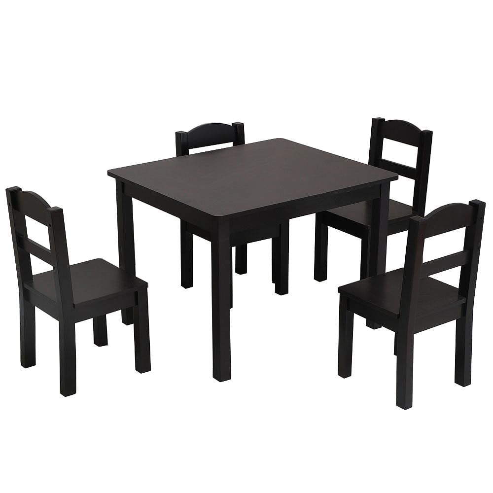Ktaxon Kids Table and Chairs Set - 4 Chairs and 1 Activity Table for Children - Educational Toddlers Furniture Set
