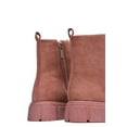 thumbnail image 4 of Cape Robbin Women Ankle Combat Boots Lug Platform Sole Booties Lace Up Round Toe Side Zipper Suede SHANDA Pink Mauve 5, 4 of 4