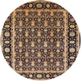 thumbnail image 1 of Ahgly Company Tapis d'Intérieur Rond Milieu du Siècle Moderne Brun Sable Brun Oriental, Rond de 3', 1 of 6