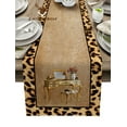thumbnail image 2 of Mexico Stripes Leopard Print Animal Skin Texture Brown Table Runner Home Wedding Table Mat Centerpieces Decor Dining Tablecloth, 2 of 7