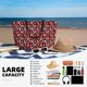 thumbnail image 5 of Easygdp Red Floral Bolsa de Viaje de Playa de Gran Capacidad, Bolsa Tote Perfecta para la Playa, Escapadas de Fin de Semana y Viajes, 5 of 7