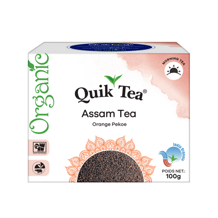 QuikTea Organic Assam Second Flush Black Tea – Bold Malty Flavor with Spicy Notes, Himalayan Grown - 225g of richness