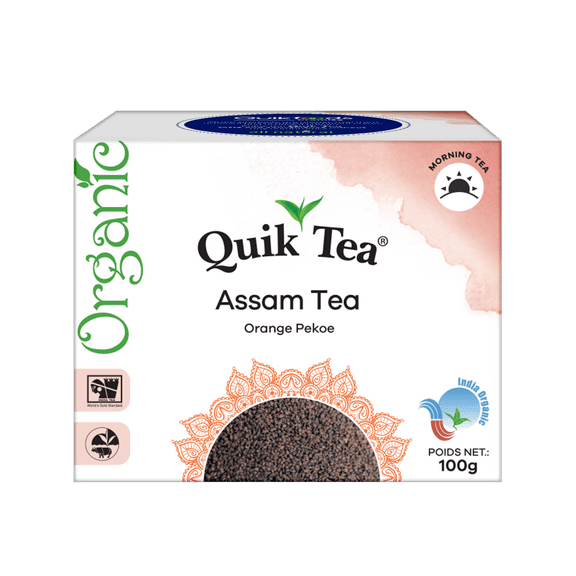 QuikTea Organic Assam Second Flush Black Tea – Bold Malty Flavor with Spicy Notes, Himalayan Grown - 225g of richness