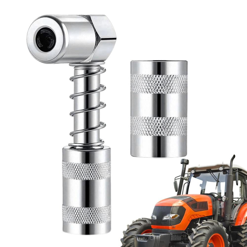 Tohuu Grease Coupler 90degree Grease Adapter with Sleeves Snaps onto 3 Jaw Angle Grease Fitting