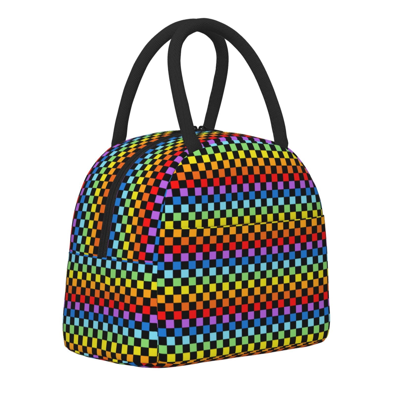 Hirioo Rainbow Chequerboard for Eco-friendly Lunch Box,Leakproof Lunch Box for School, Work, Travel, and Picnics,Perfect for Meal Prep