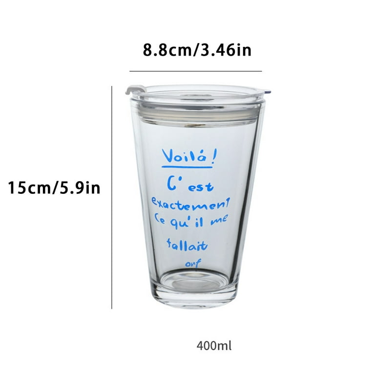 Wulisan Glass Tumbler Milk Cup with Silicone Straw and Lid Handle